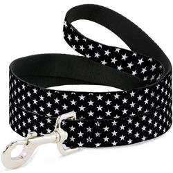 Dog Leash - Mini Stars3 Black/White
