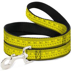 Dog Leash - Measuring Tape Yellow/Black/Red