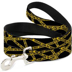 Dog Leash - Police Line Black/Yellow