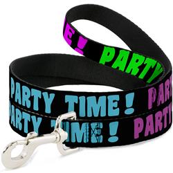 Dog Leash - PARTY TIME! Black/Green/Turquoise/Fuchsia