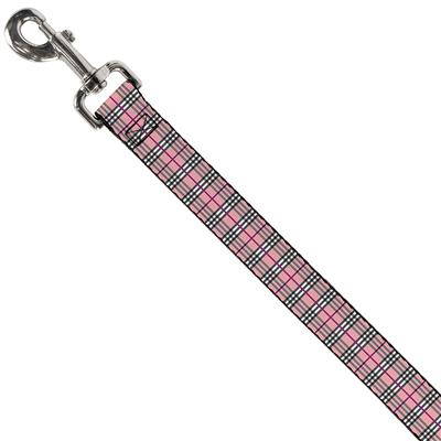 Dog Leash - Plaid Pink