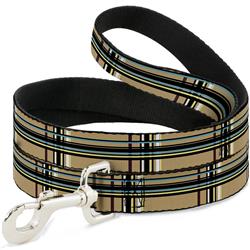 Dog Leash - Plaid Tan