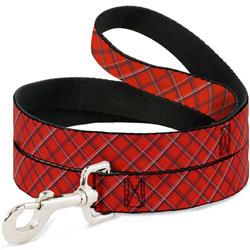 Dog Leash - Plaid X Orange/Gray