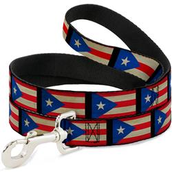 Dog Leash - Puerto Rico Flag Weathered