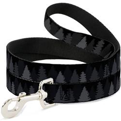 Dog Leash - Pine Tree Silhouettes Black/Grays