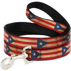 Dog Leash - Puerto Rico Flag Continuous Vintage
