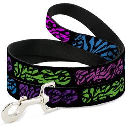 Dog Leash - SWAGG Black/Zebra Multi Neon
