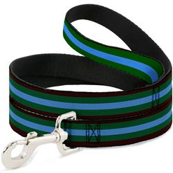 Dog Leash - Stripes Brown/Green/Baby Blue