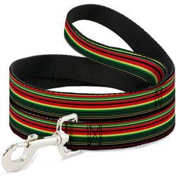 Dog Leash - Stripe Transitions Black/Red/Green/Yellow