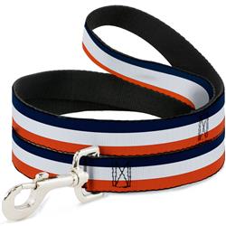 Dog Leash - Stripe Navy/White/Orange