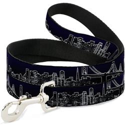 Dog Leash - San Francisco Vivid Skyline Midnight Blue