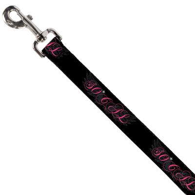 Dog Leash - SO CAL Script/Wings Black/Gray/Pink
