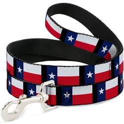 Dog Leash - Texas Flag/Black