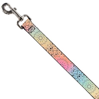 Dog Leash - Bandana Paisley Ombre Pastel/Black