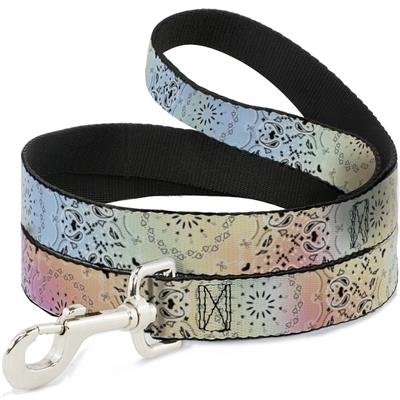 Dog Leash - Bandana Paisley Ombre Pastel/Black