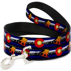 Dog Leash - Colorado Snowboarder3 Orange/Mountains