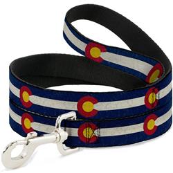 Dog Leash - Colorado Flags2 Repeat Vintage