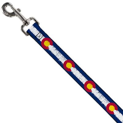 Dog Leash - Colorado Flags2 Repeat Weathered