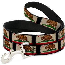 Dog Leash - California Flag Distressed Painting Blocks