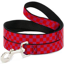 Dog Leash - Checker Fluorescent Orange/Pink