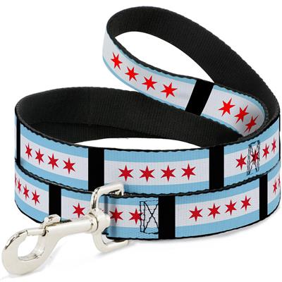 Dog Leash - Chicago Flags/Black