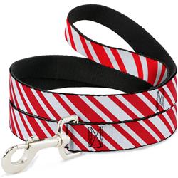 Dog Leash - Candy Cane3 Stripe White/3-Red