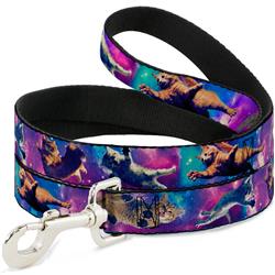 Dog Leash - Cats in Space Pinks/Blues