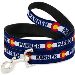 Dog Leash - Colorado PARKER Flag Blue/White/Red/Yellow