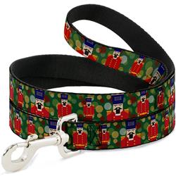 Dog Leash - Christmas Nutcracker/Polka Dots Greens/Gold/Red