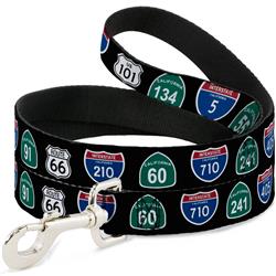 Dog Leash - California Highway Signs Black