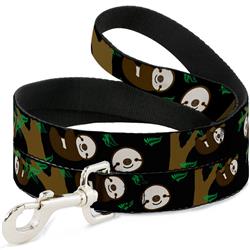 Dog Leash - Sloth Face/Hanging Black