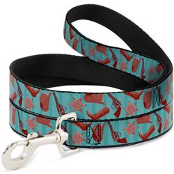 Dog Leash - Sheriff's Gear/Vertical Stripe Turquoise/Browns