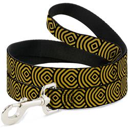 Dog Leash - Square Target Gold/Black