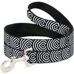 Dog Leash - Square Target White/Black