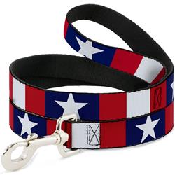 Dog Leash - Stars & Stripes Ribbon Red/Blue/White