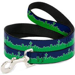 Dog Leash - Seattle Skyline Navy/Gray/Green