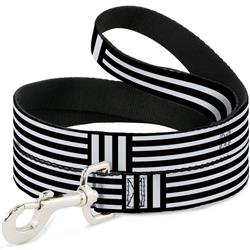 Dog Leash - Stripe Blocks Black/White