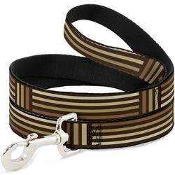 Dog Leash - Stripe Blocks Browns