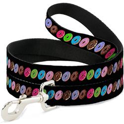 Dog Leash - Sprinkle Donuts Black/Multi Color