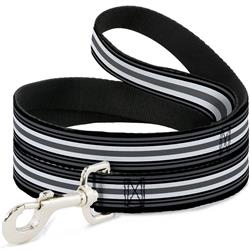Dog Leash - Striped Black/Gray/White