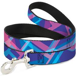 Dog Leash - Squares Stacked Blues/Pinks/Purples