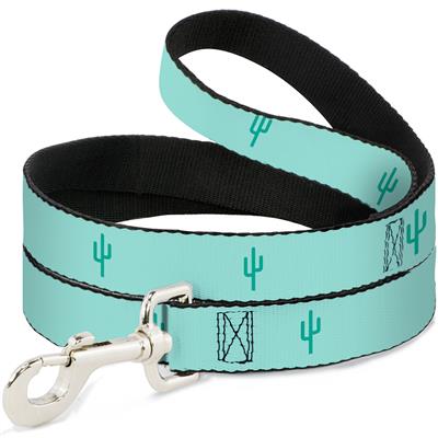 Dog Leash - Cacti1 Aqua Blues