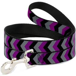 Dog Leash - Chevron Purple/Black/Gray