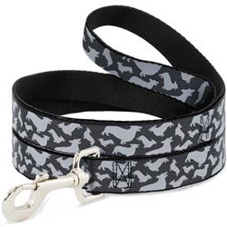 Dog Leash - Corgi Silhouette Poses Grays