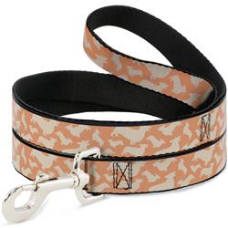 Dog Leash - Corgi Silhouette Poses Golden Tan