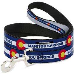 Dog Leash - Colorado MANITOU SPRINGS Flag Blue/White/Red/Yellow