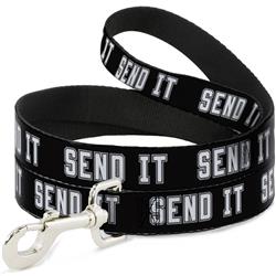 Dog Leash - SEND IT Black/White