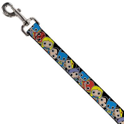 Dog Leash - DC Mini Group Stacked Black