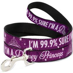 Dog Leash - I'M 99.9% SURE I'M A DISNEY PRINCESS Pinks/White