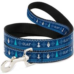 Dog Leash - Olaf/Snowflakes Stitch Blues/White